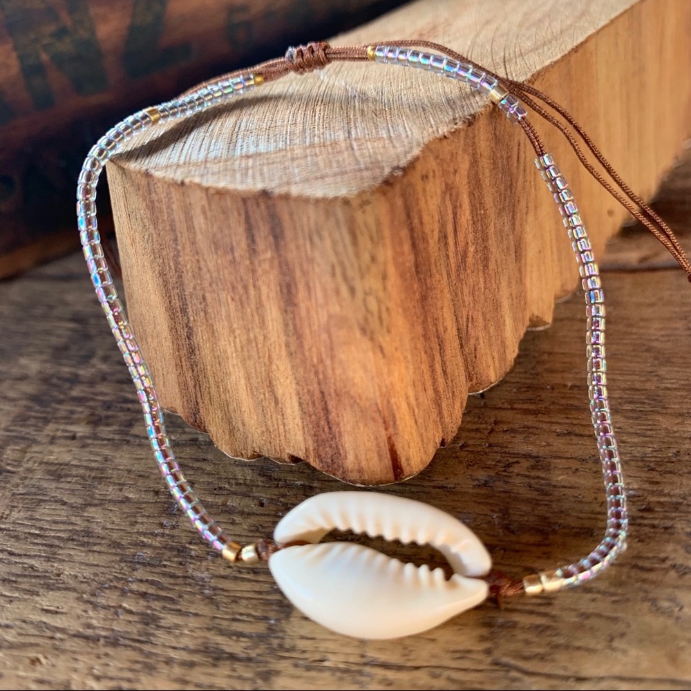 ✨DELICATE BOHO SEED BRACELET/ANKLET W/SHELL✨ - Picture 5 of 6